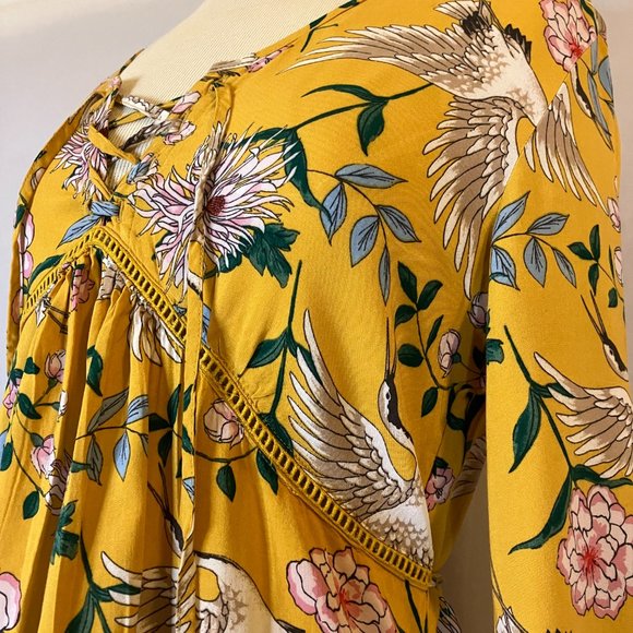 Xhilaration Womens Empire Waist Jacobean Print Dress Tunic Size M - Picture 9 of 13